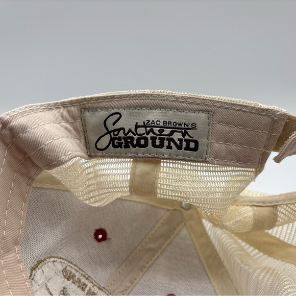 Zac Brown Band USA Southern Ground Adjustable Red Mesh Back Baseball Hat OSFM - Picture 14 of 15